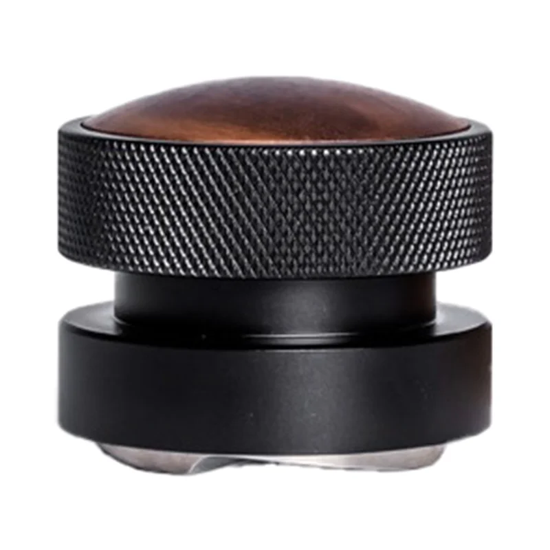 

AA76-Self-Adaptive Height Tamper Stainless Steel Adjustable Depth Calibrated Coffee Distributor Solid Wood Elastic Tamper 53Mm