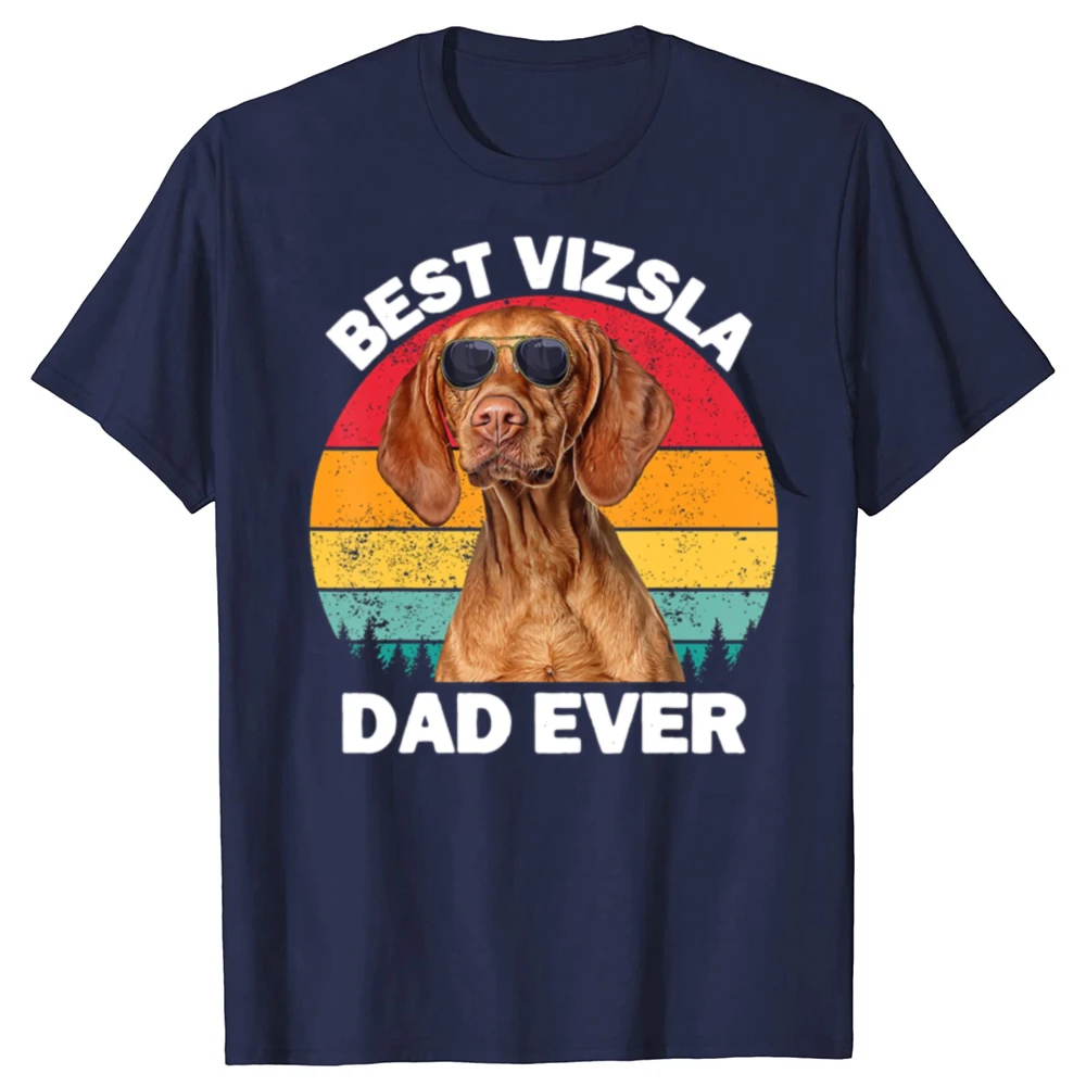 Lustiges T-Shirt mit Aufdruck „Best Vizsla Dad In The Galaxy“ für Herren und Damen, modisches, lässiges T-Shirt aus 100 % Baumwolle, lockeres, übergroßes T-Shirt – Detail 3