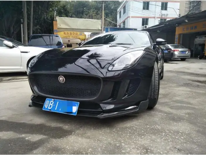 Real Carbon Fiber Car Front Bumper Lip Splitter Diffuser Lip Spoiler For Jaguar F-TYPE 2014 2015 2016 2017 2018 2019