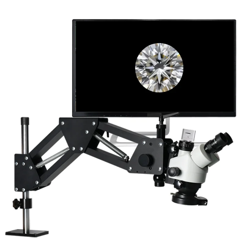 4K/2K Camera 7X-45X  3.5X-90X Multi-Directional Gem Optical Tools Micro-Setting Optical Microscope for Jewelry Diamond Setting
