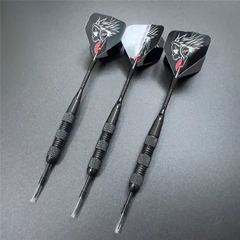 3 teile/satz Metall Hochwertige Eisen Vernickelt Schwarz Nadel Darts 20 Gramm Wettbewerb Ausbildung Schwarz Muster Aluminium Stange