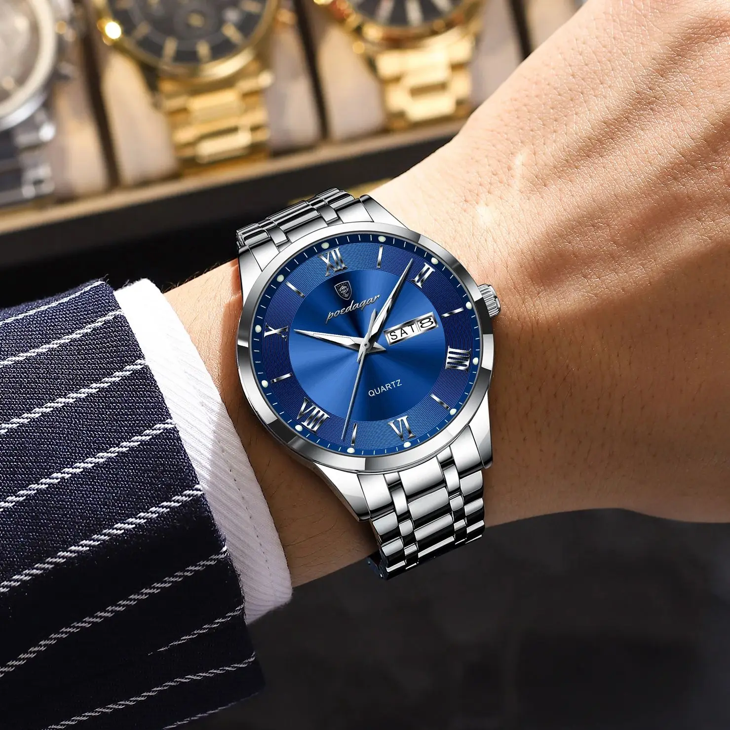 Men's Luxury Waterproof Quartz Watch with Luminous Features