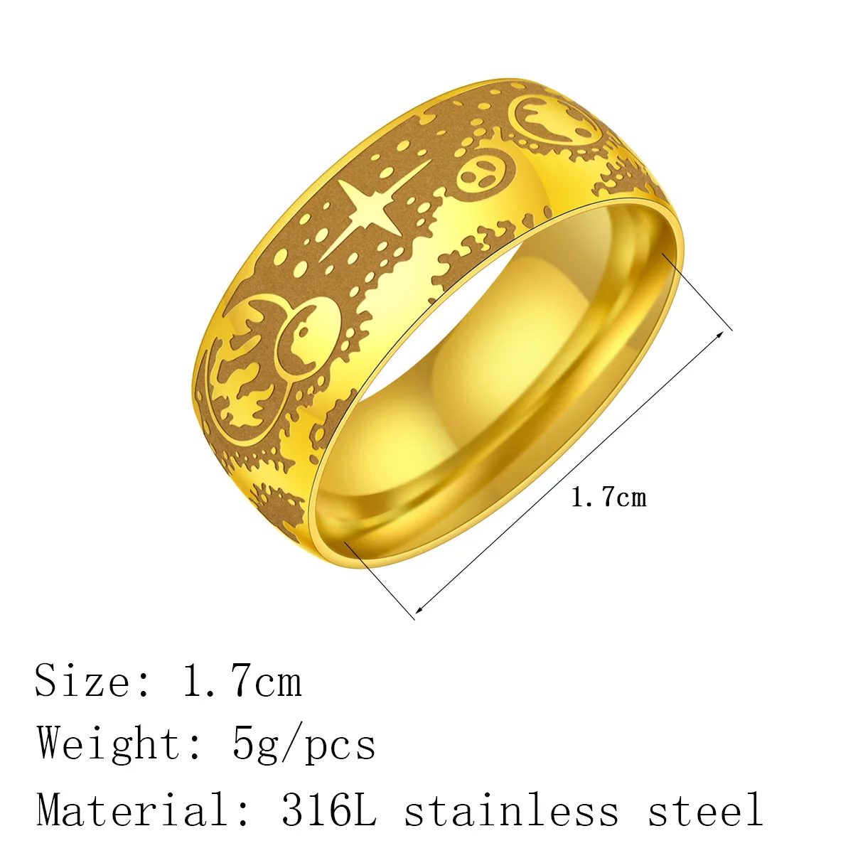 Kinitial Tiny Space Ring Of The Planet Rings Women Men Stainless Steel Jewelry Statement Bohemian Ring Gift