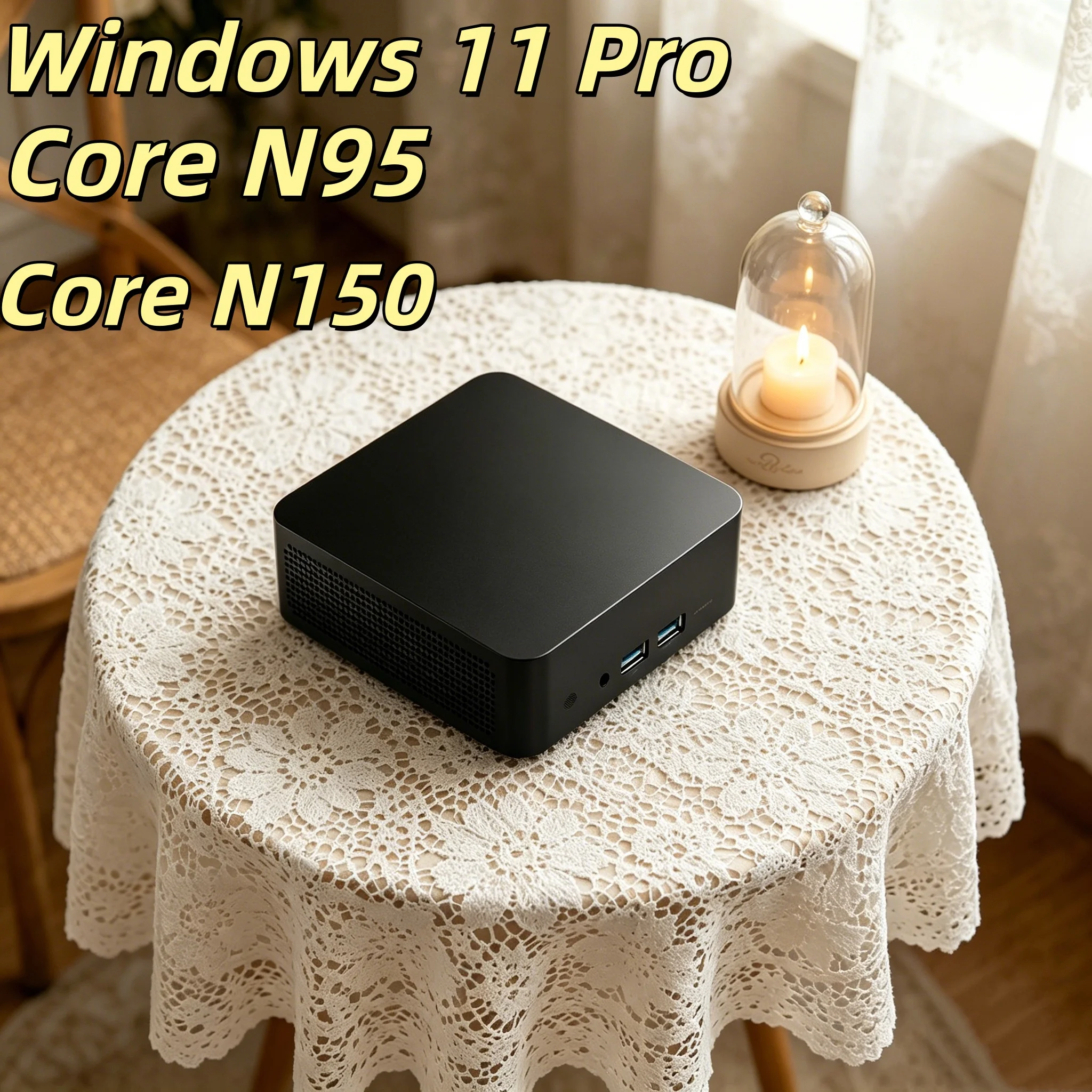 Small Pocket Mini PC Powered by Intel Core N95, Core N150, Windows 11 Pro,32GB 1TB 2TB SSD Storage, WiFi 6 + Bluetooth 5.2, 4K