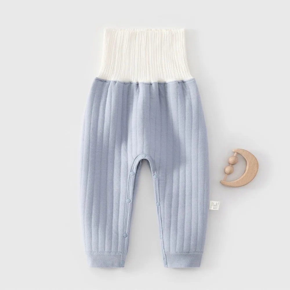 Early Spring Newborn Baby Girl Thick Warm Casual Pants 0-2 Months Baby High Waist Pants