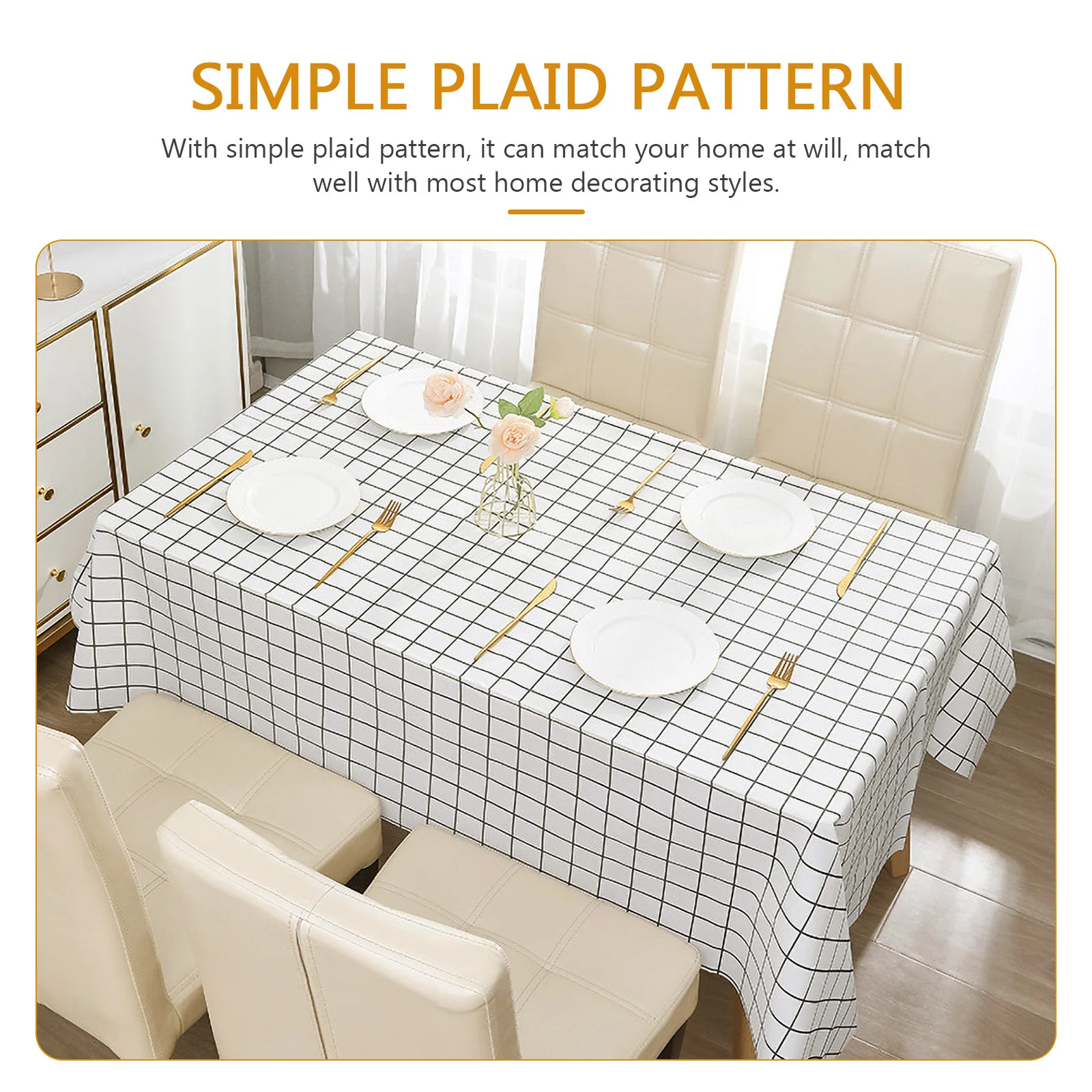 

2pcs Waterproof Tablecloth Plaid Design Oilproof Foldable Peva Table Cover For Picnic Camping Outdoor Indoor Use