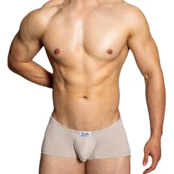 Cueca masculina bolsa convexo design confortável cueca quatro cantos macio sob calcinha shorts para homem