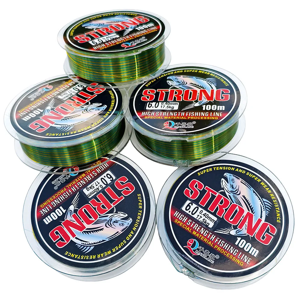 Limnoid100M Fluorocarbon Monofilament Line High Tension Wear Resistant Camo Green Low Visible 0.10–0.50mm Fresh & Saltwater Line