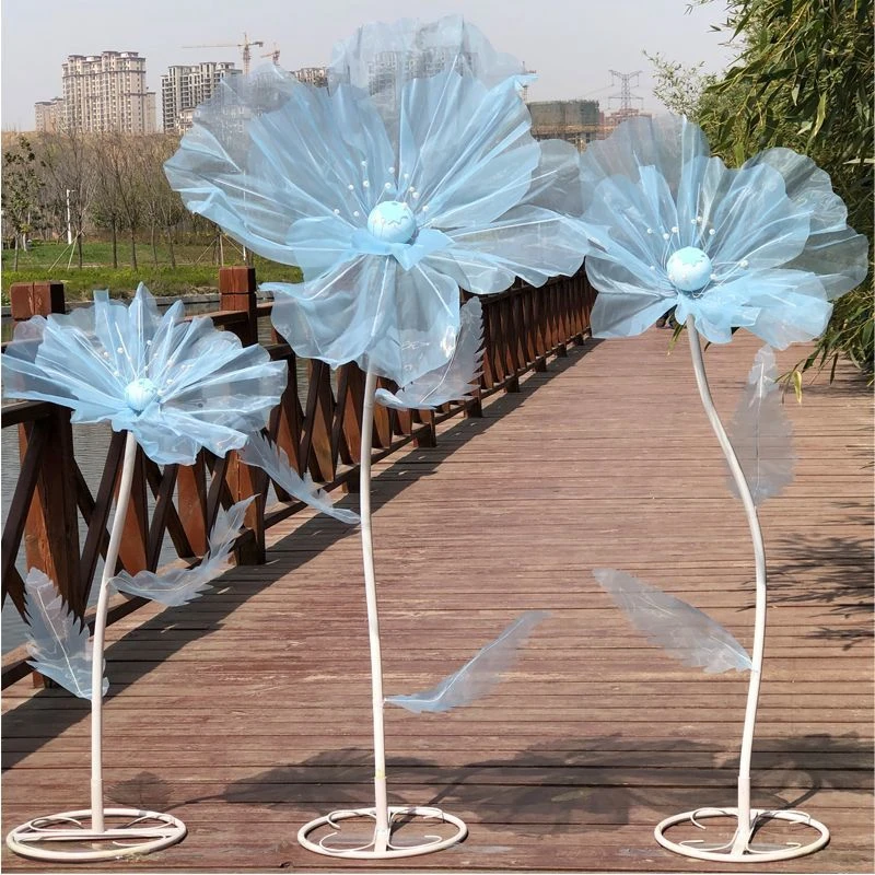 3PCS Outdoor Props Road Lead Silk Flowers Artificial Flower Game Playground Party Decoration  T Stage Layout Window Display