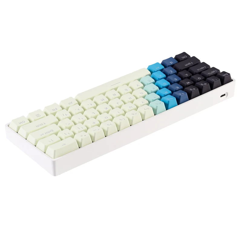 123 Keys PBT Keycaps OEM Backlit Blue White Gradient Win Mac Side Top Print GK61 68 75 80 96 98 100 Mechanical Keyboard