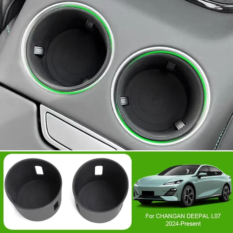 

For CHANGAN DEEPAL L07 2024-2026 Car Armrest Box Storage ABS Wireless Charging Mat Lower Central Contol Box Water Cup Holder