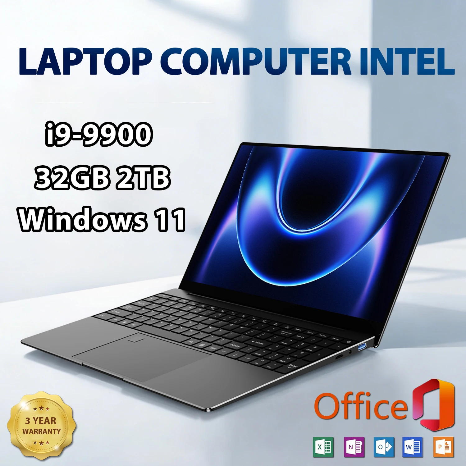 LENO Laptop 15.6" Windows 11 32GB 2TB Intel Core i9 9900 1920*1080 HD Gamer office Ultra Slim Notebook Komputer do gier PC