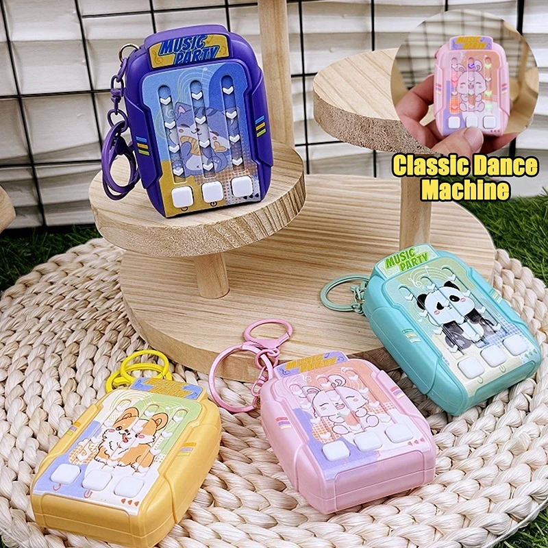 

1 Piece Electronic Music Rhythm Puzzle Game Machine Keychain Montessori Travel Toy Light Up Educational Sensory Fast Push Game