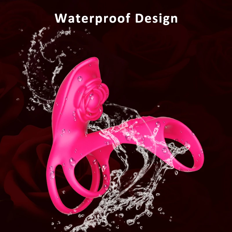 Anello vibrante per pene rosa Manica per pene Anello per pene Vibratore Coppie Giocattoli adulti del sesso per uomini Donne G Spot Clitoride Stimolatore anale