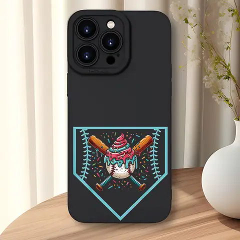 Coque de téléphone en caoutchouc souple, plaque de maison de Baseball, crème glacée, adaptée à iPhone16 15 14 13 12promax