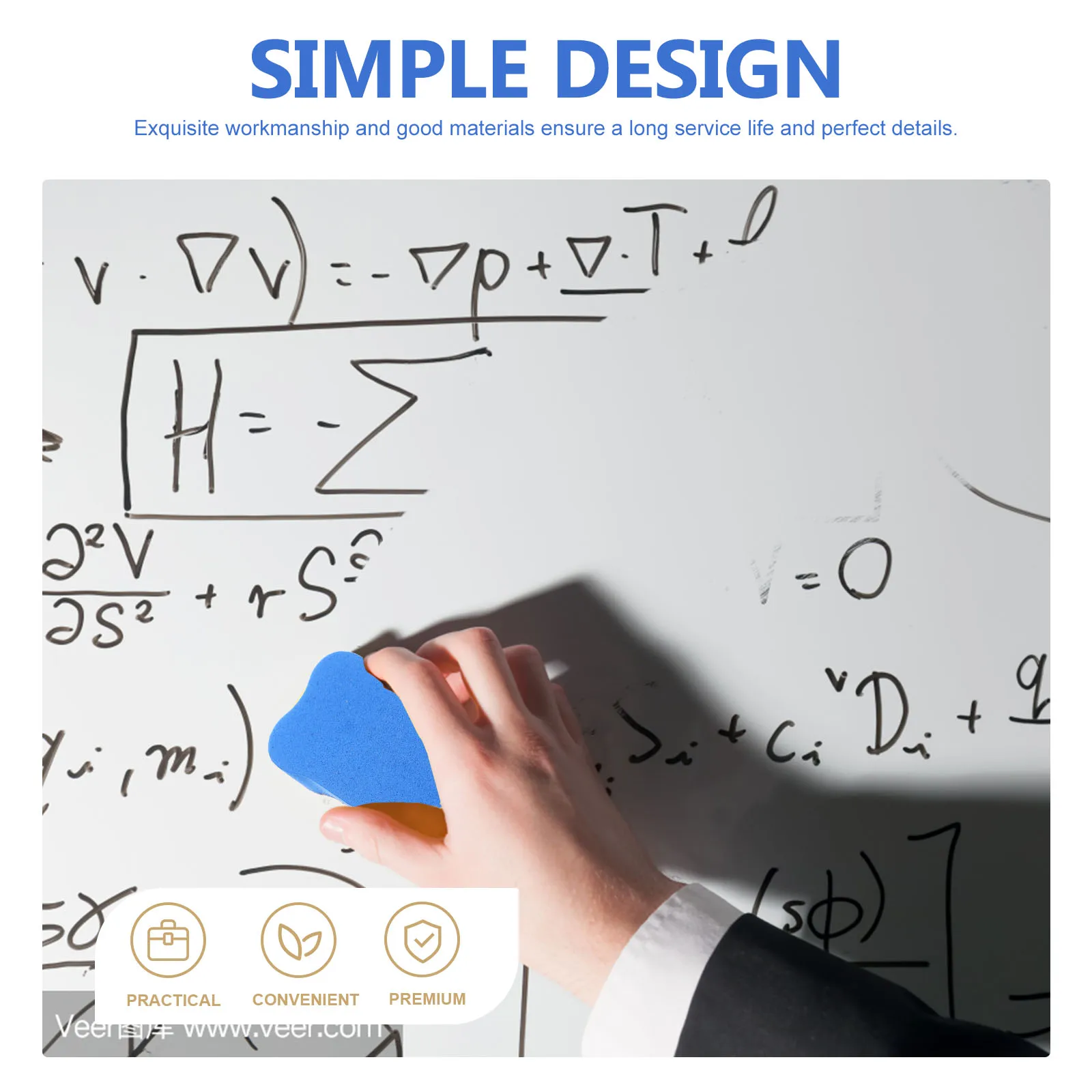 

24 Pcs Whiteboard Eraser EVA Felt Cloth Lightweight Portable for Office Training Dust Free Safe Student Supplies