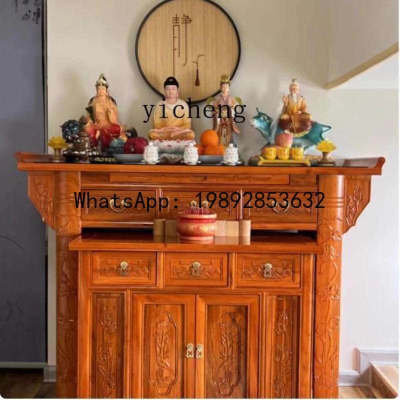 X2  solid wood  table set cabinet incense case table elm Buddha table living room decoration