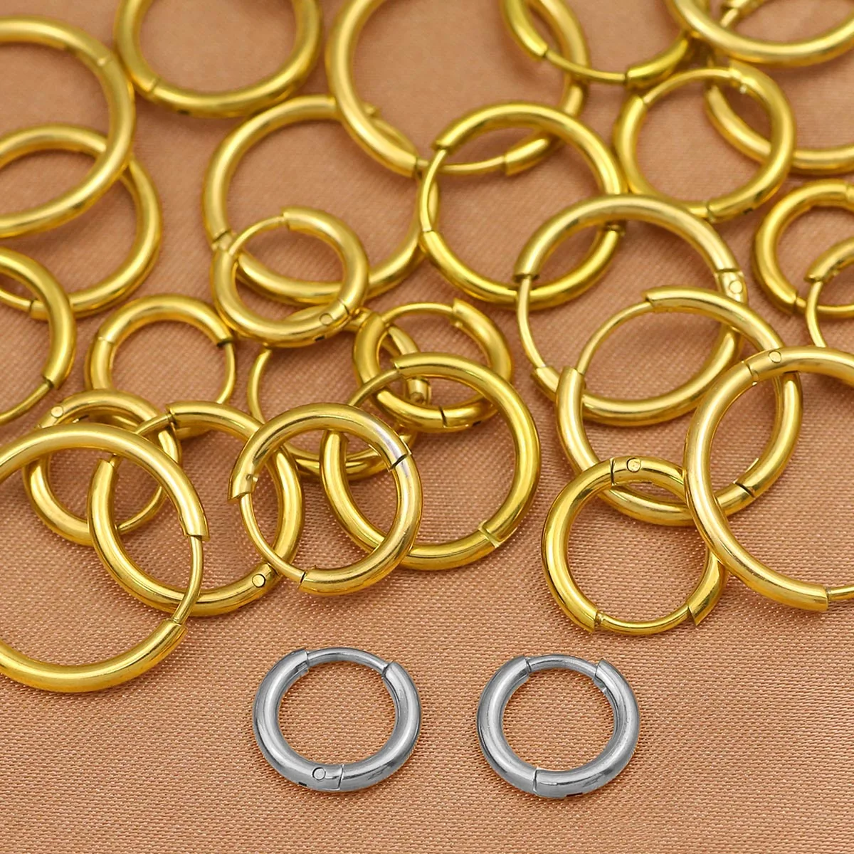 

5/10pcs Stainless Steel Small Huggie Hoop Earrings Connector Set for Hypoallergenic Women Gifts DIY Jewelry Making Accessories
