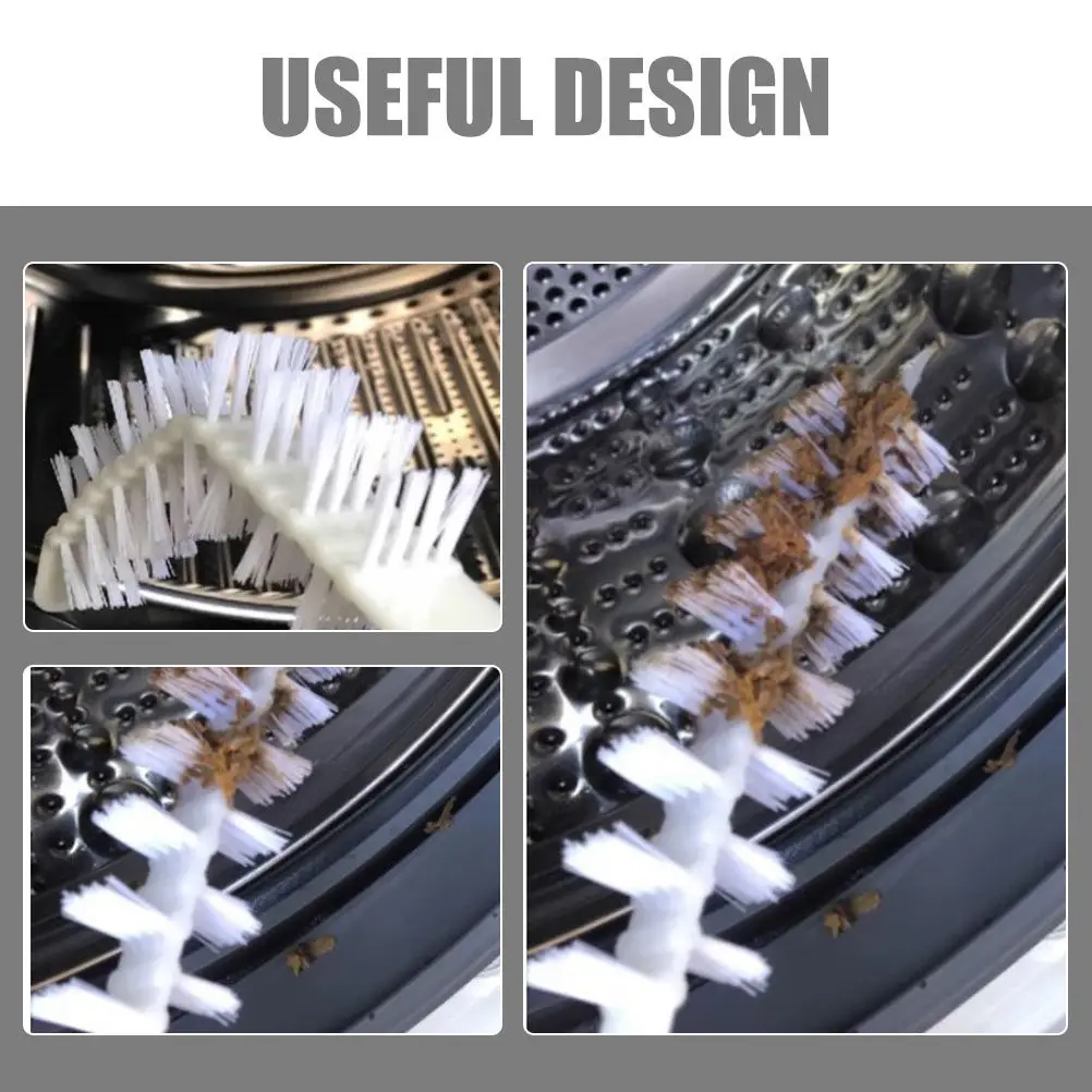 6Pcs Drum Washing Machine Cleaning Brush Nylon Cleaner Safe Non-Scratch Washer Drum Inner Brush Cleaning Vent Trap Cleaner