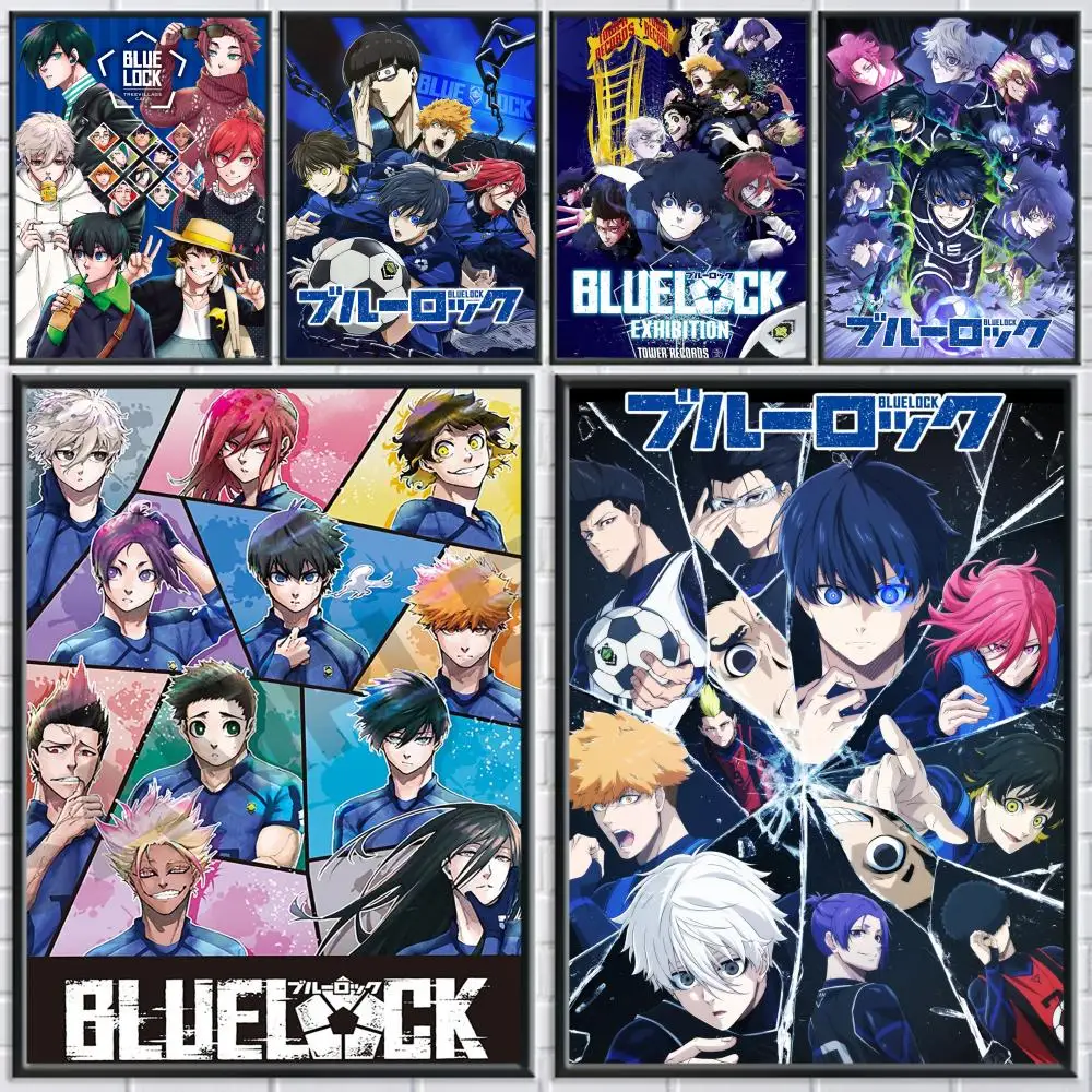 Azul l-lock anime cartaz adesivos mural pintura auto-adesivo decoração para o quarto sala de estar casa hd decalques de parede presente