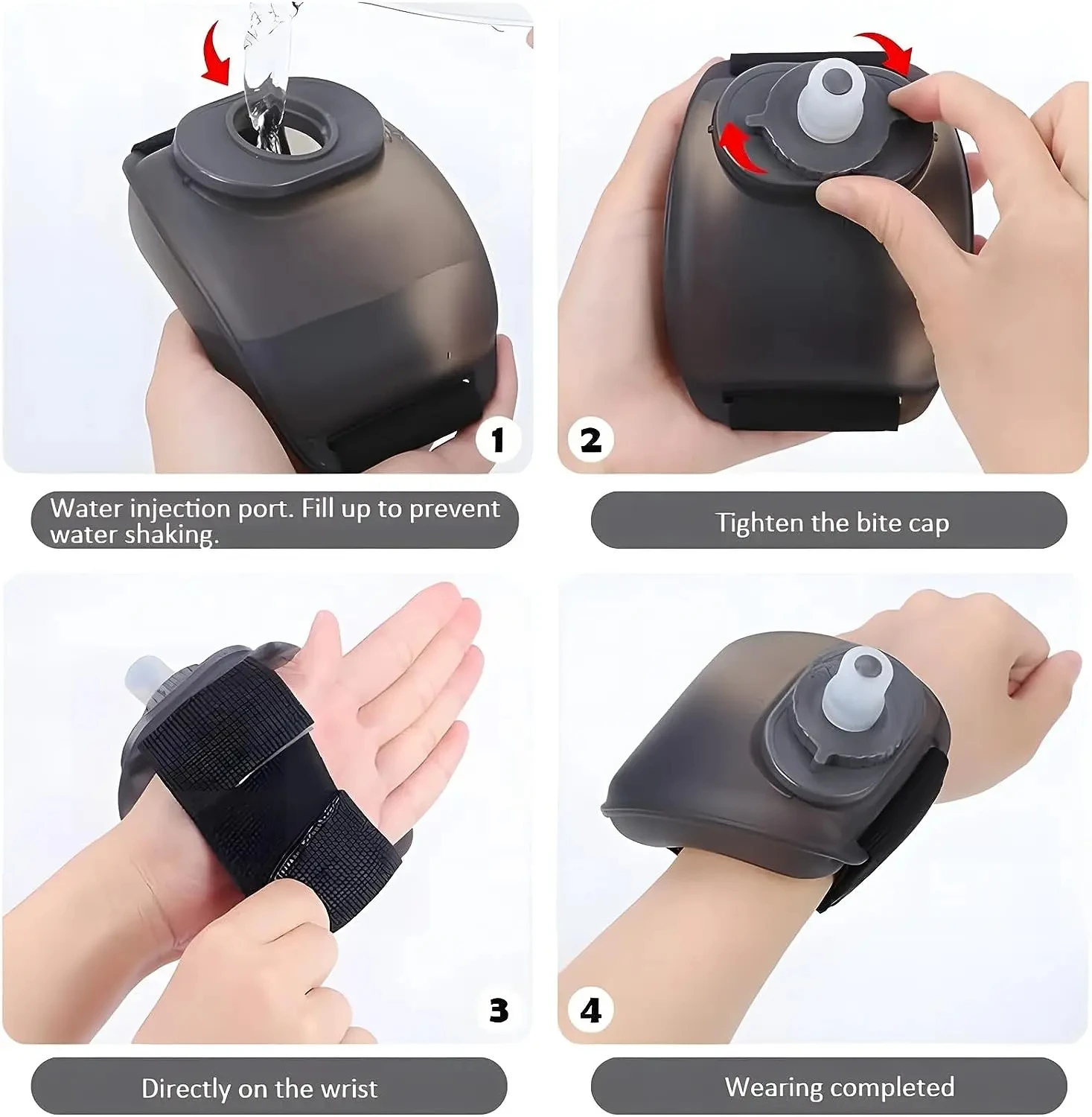 Whether you're out jogging, biking, yoga or hitting the gym, this portable wristband water bottle will free your hands and keep
