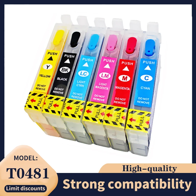 Vilaxh T0481 - T0486 Ink Cartridge For Epson Stylus Photo R200 R220 R300 R300M R320 R340 RX500 RX600 RX620 RX640 Printer