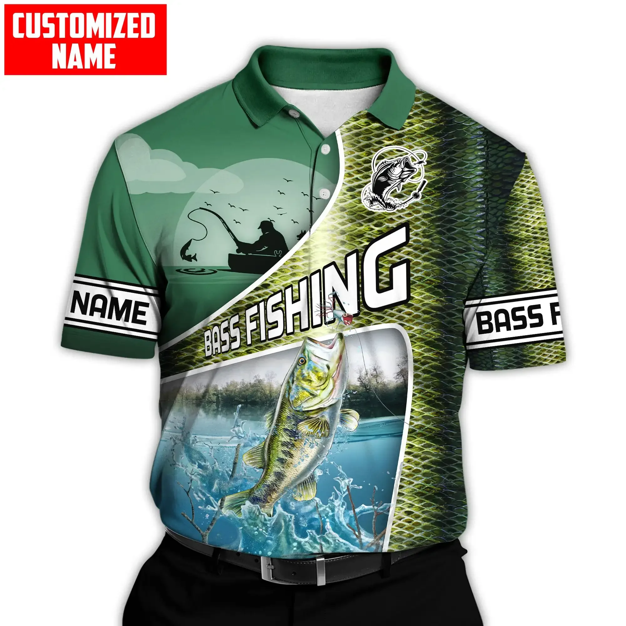 PLstar Cosmos Personalized Name Walleye Fishing 3D All Over Printed Men's Polo Shirts Casual lapel short sleeve shirt PLP03