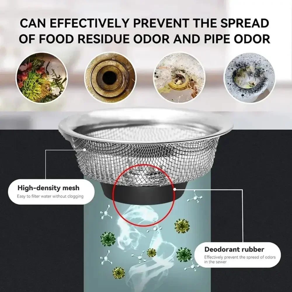 

Фильтр для раковины из нержавеющей стали, защита от запаха, слив для мусора, фильтр для раковины, пробка для раковины, сетка для слива пола, универсальная крышка