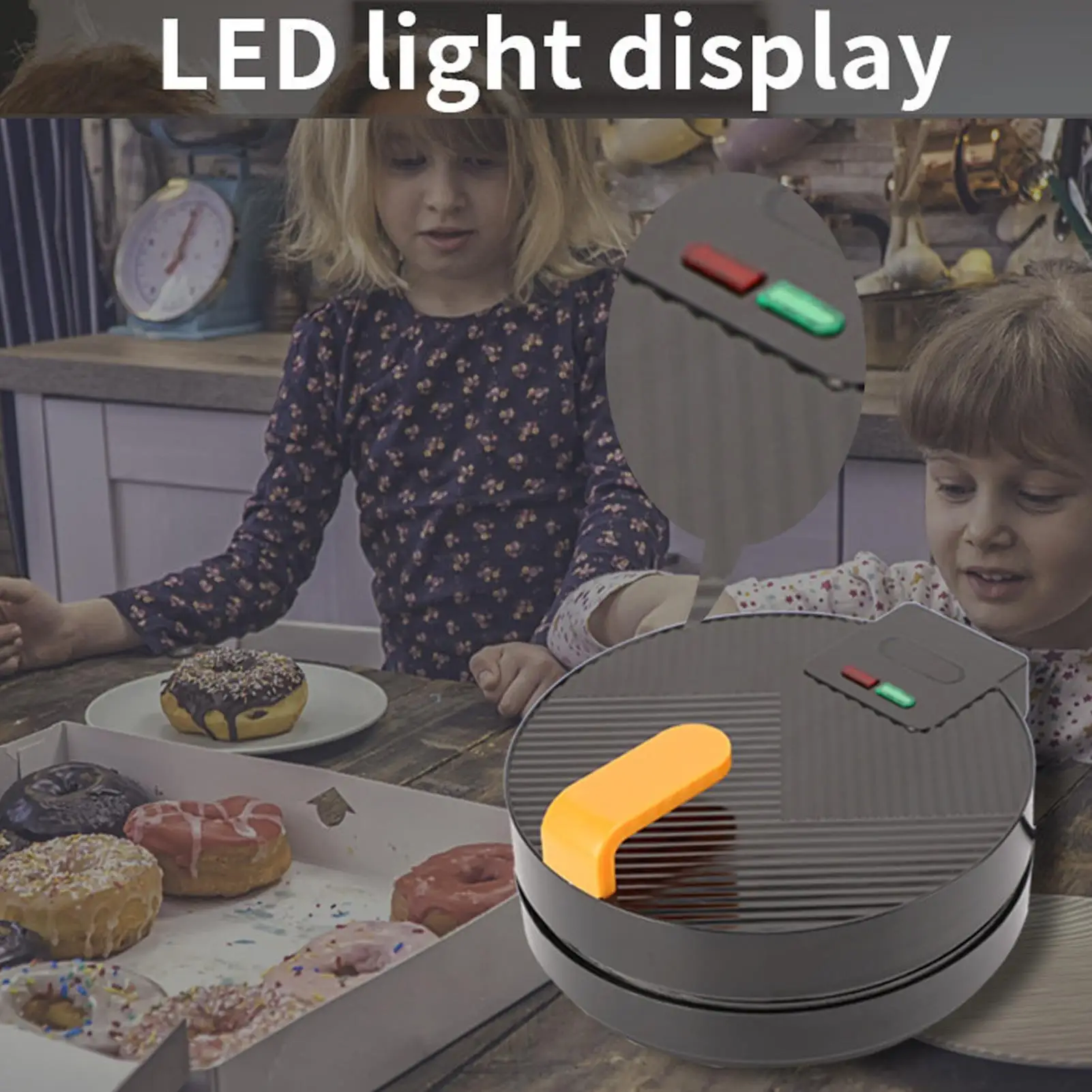 ماكينة صنع الدونات الصغيرة سطح غير لاصق سهل التنظيف 8 دونات قابس أمريكي 110 فولت لأجهزة المطبخ #2