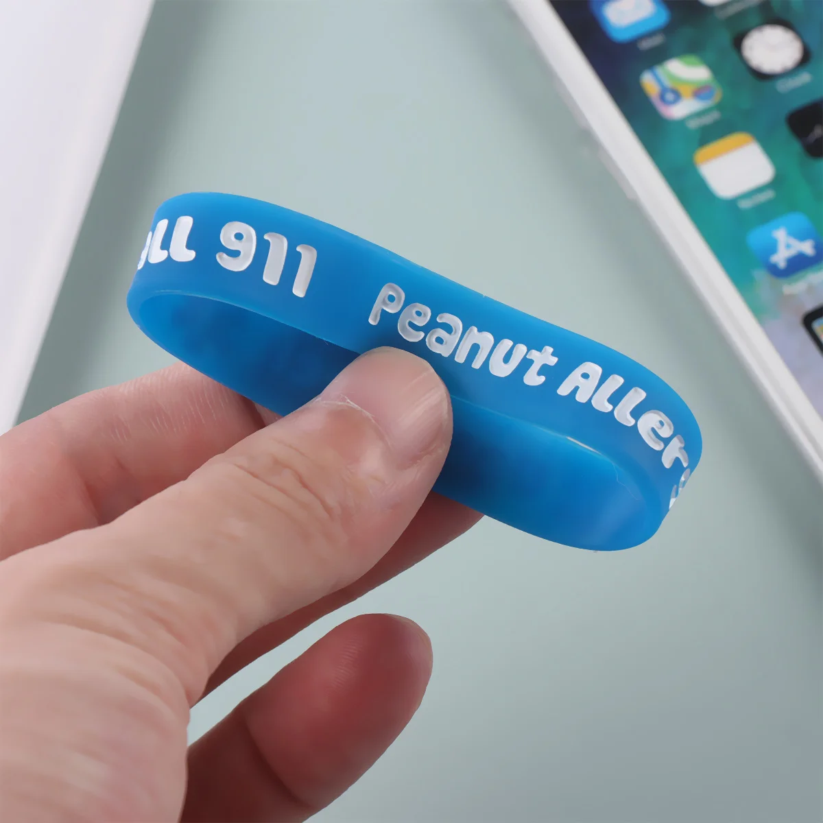 4 قطع من أساور التحذير الطبية للحفلات، أساور معصم آمنة غير مزعجة، سوار أزرق #2