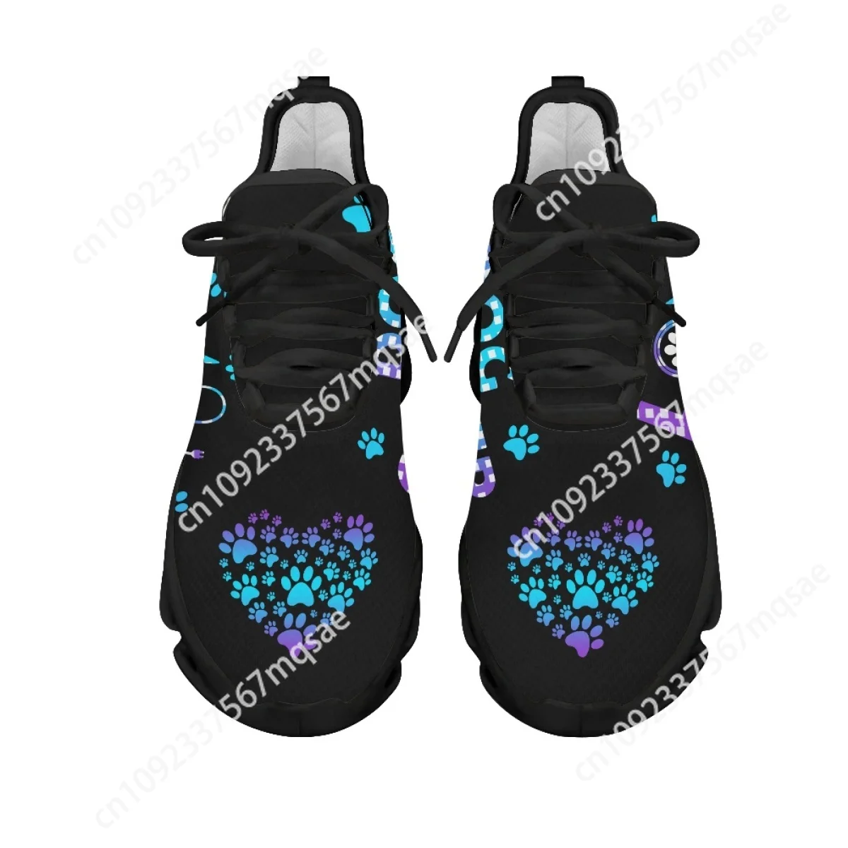 Custom Dog Groomer Design Women Breathable Mesh Sneakers High Quality Black Fashion Gym Casual Platform Sneakers Zapatos