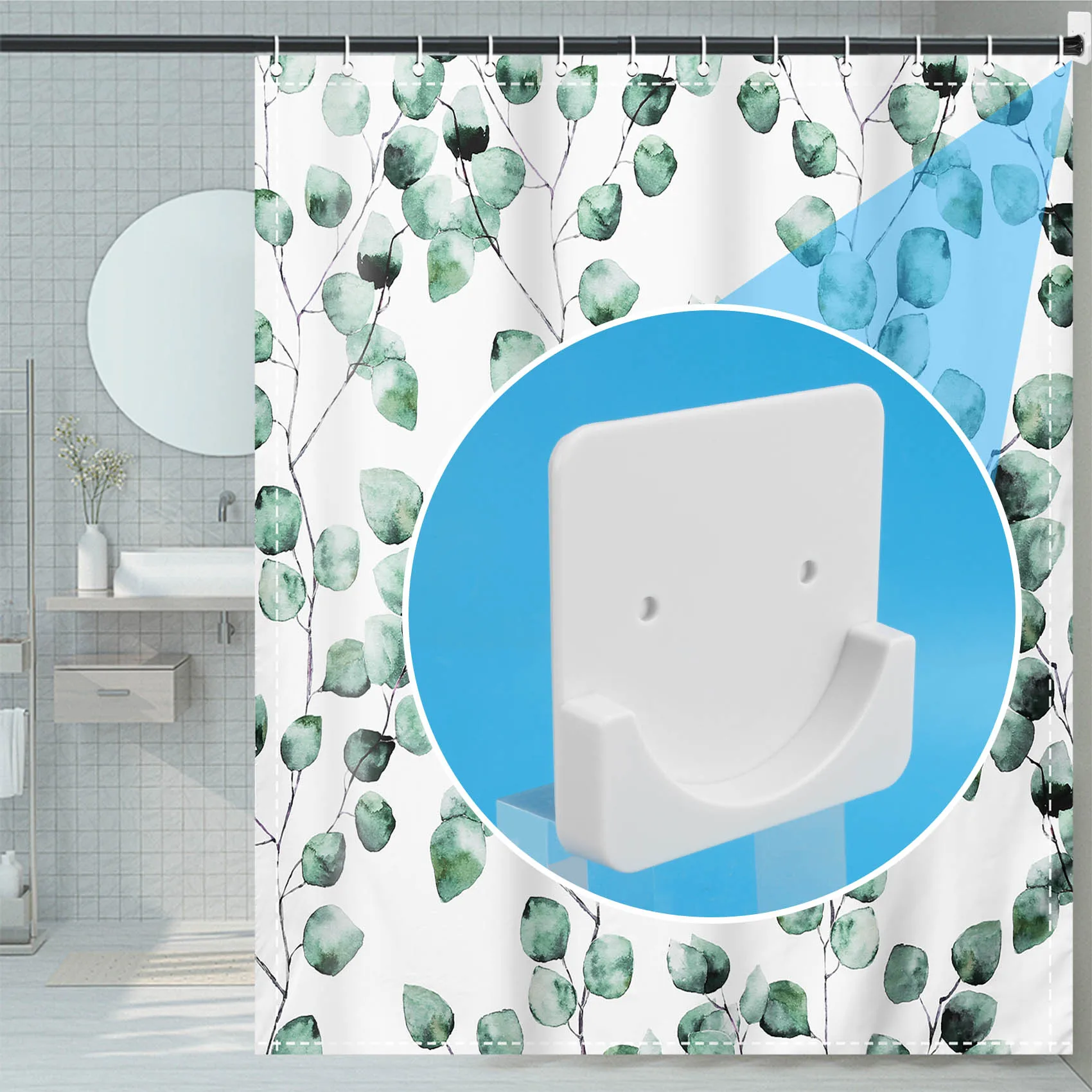 

4-х шт. клейкий держатель для карниза для душа, фиксатор штанги для душа, белый