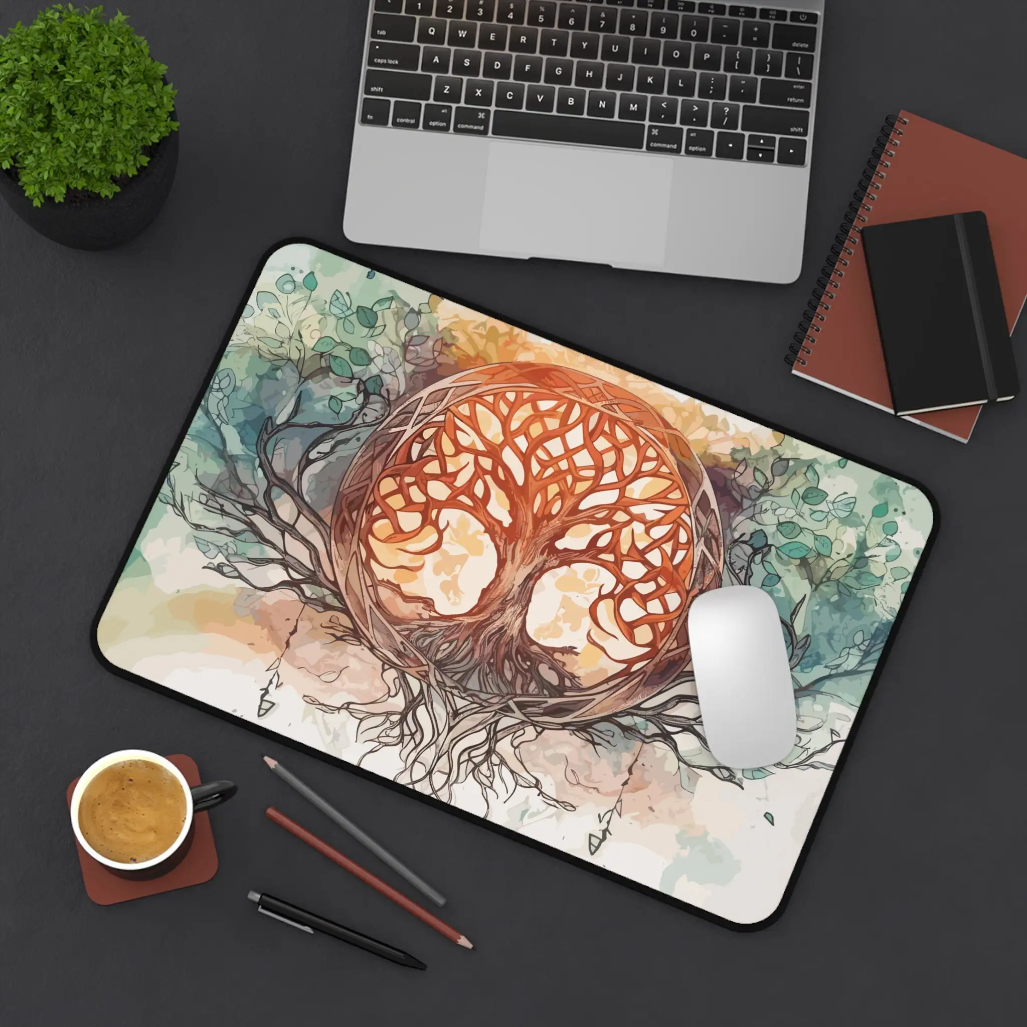 Tree of Life Table Mats, Norse Mythology XXL Mouse Pads, Non-Slip Waterproof Gaming Mouse Pad, Work Game Desktop Decoration