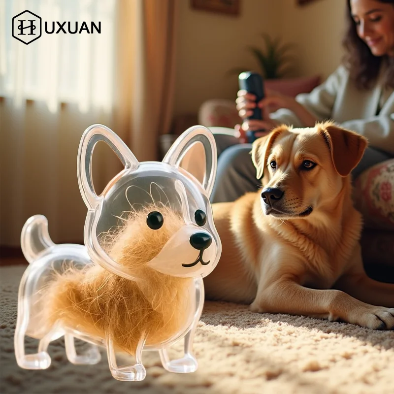 Clear Puppy Hair Memorial Keepsake Capsule Pet Dog Fur Container DIY Pendant Keychain For Pet Lovers Home Decor & Display Gifts