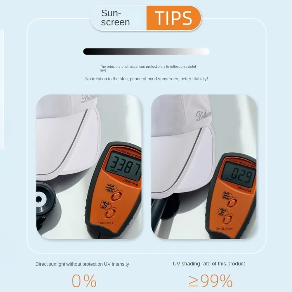 Wide Brim Sunscreen Baseball Hat Quick Dry UV Protection Sports Cap Sun Protection Reflective Strip Retractable Sun Hat