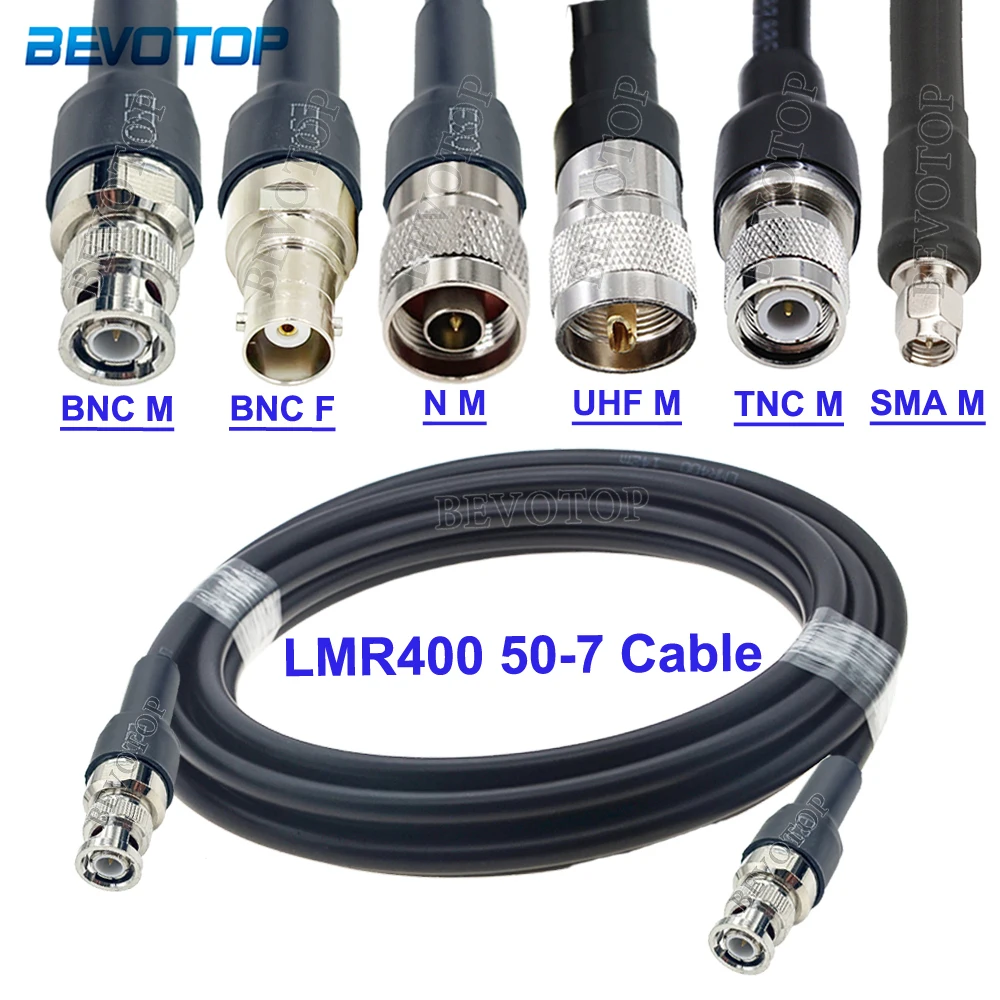 1Pcs LMR400 Cable BNC Male/Female to BNC/N/UHF/TNC/SMA Connector 50-7 LMR-400 RF Coaxial Cable Extension Pigtail Jumper Cord