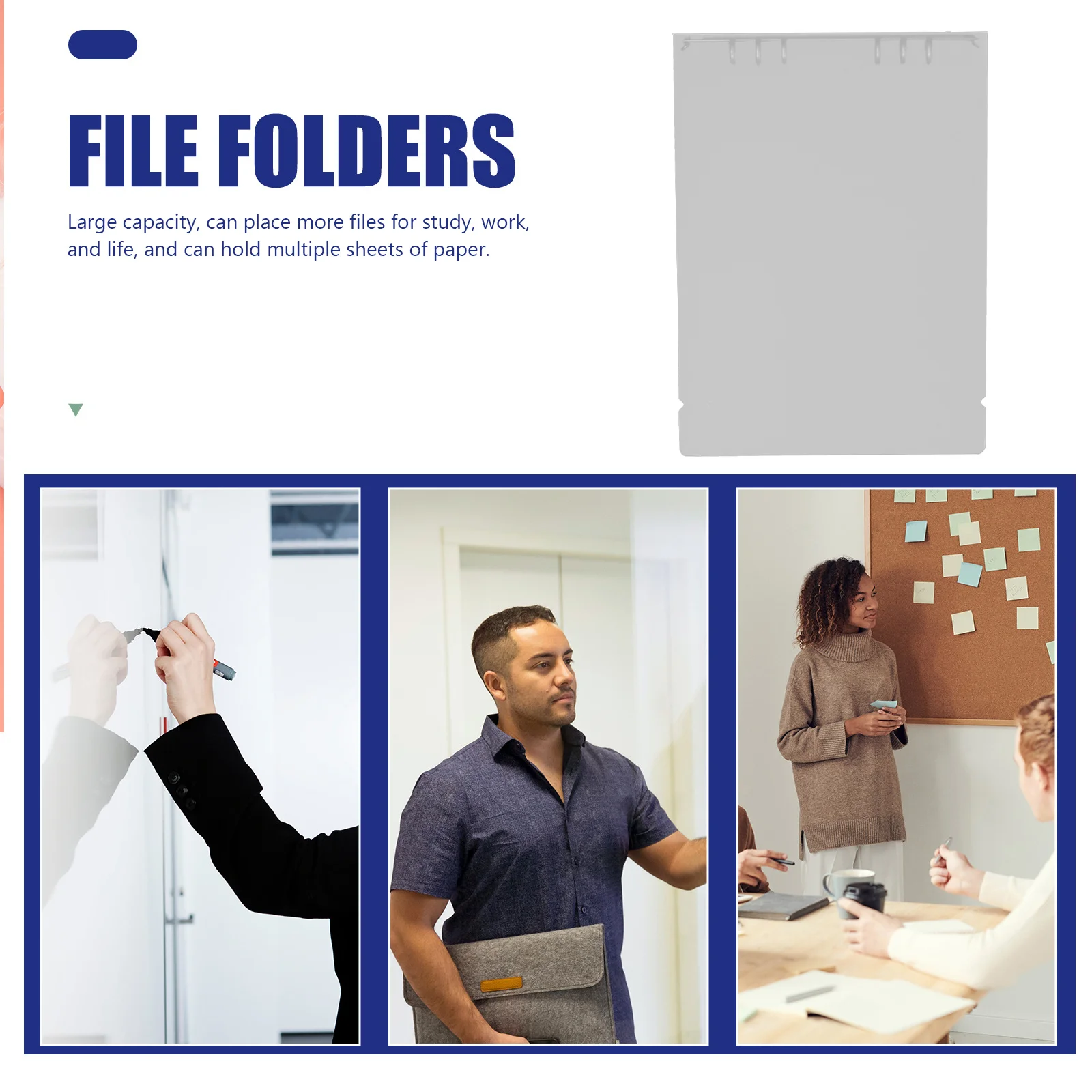 Raccoglitore trasparente a fogli mobili, copertina in plastica per notebook A4, leggero, portatile, per riporre file, regalo per studenti, insegnanti, uffici