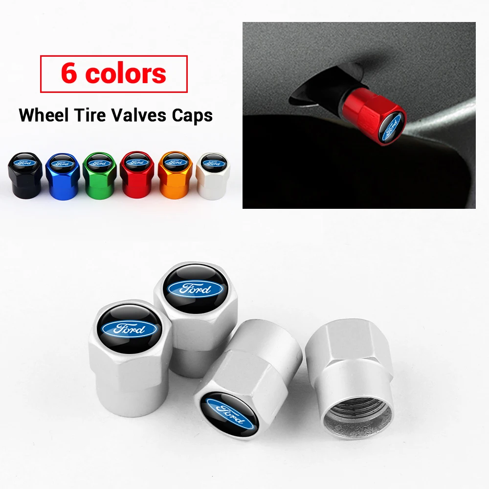 

4pcs Car Wheel Tire Valve Stem Caps Airtight Cover Tyre Accessories For Ford ST Line Focus X 2 3 Mondeo Fiesta Kuga MK2 MK3 MK4