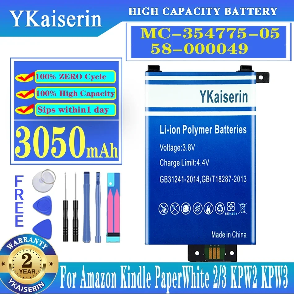 

MC-354775-05 58-000049 Tablet Battery Fast Charging High Capacity 3050mAh For Amazon Kindle Paperwhite 2 3 KPW2 KPW3