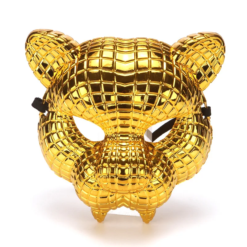 Halloween Lion Mask Leopard Electroplated Gold Waiter Mask Popular Korean Movie Theme Dress Up Game Helmet Surface