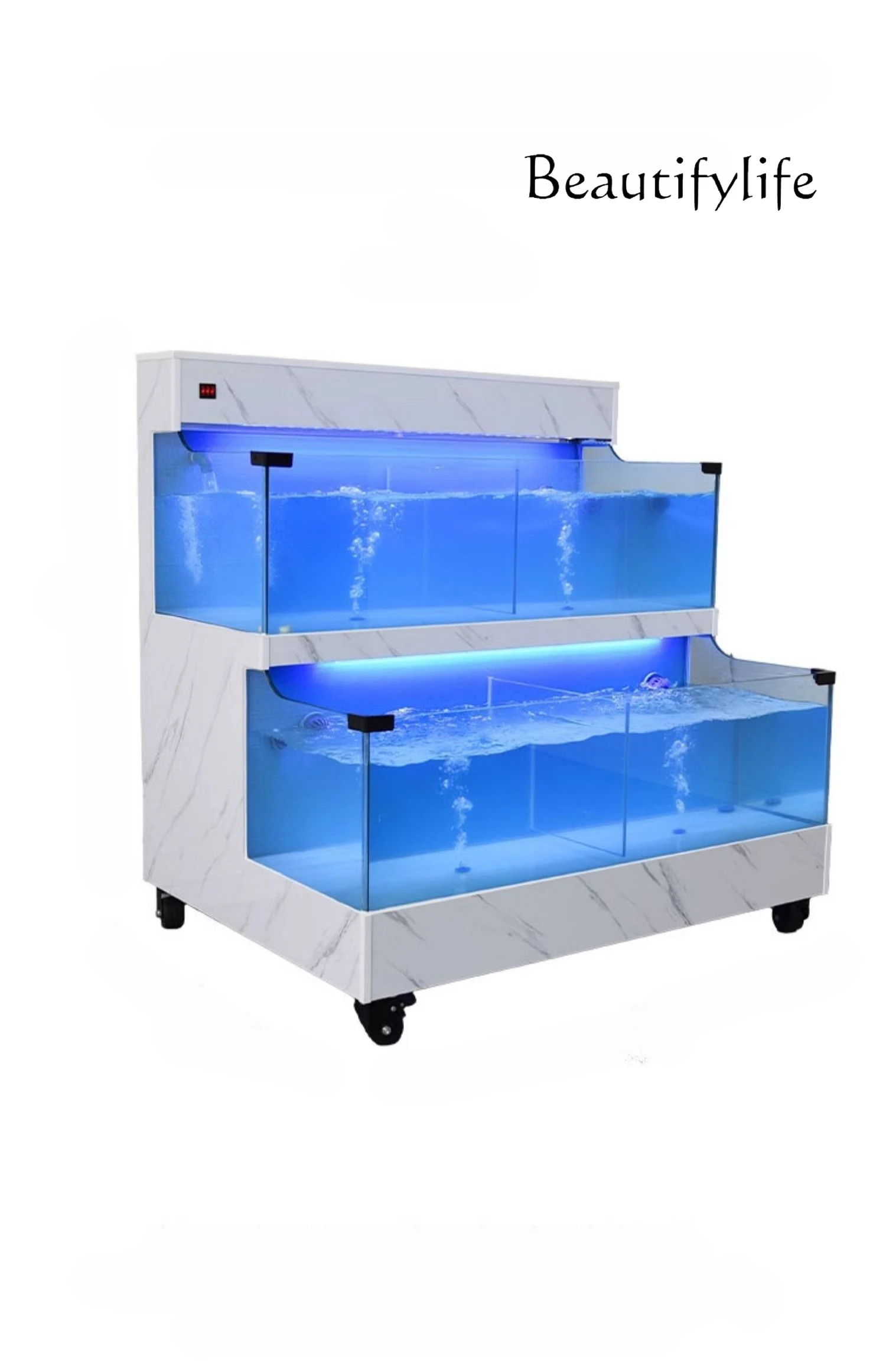 Customized Seafood Pool Commercial Refrigeration Integrated Mobile Seafood Fish Tank Double-Layer Tank Shellfish Pool