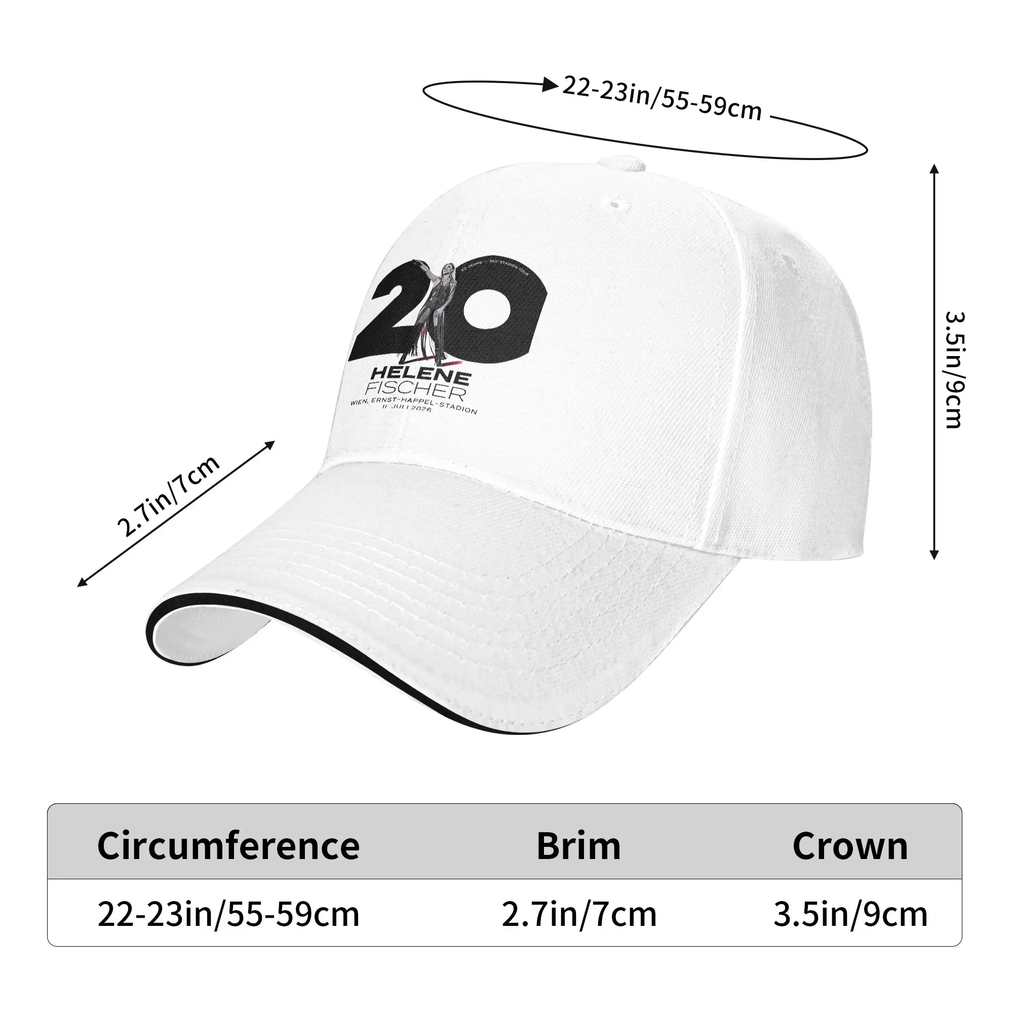 Summer Casual Baseball Cap H-Helene Fischer 360° Stadium Tour Hunting Camping Trucker Hat  y2k Retro Snapback Cap