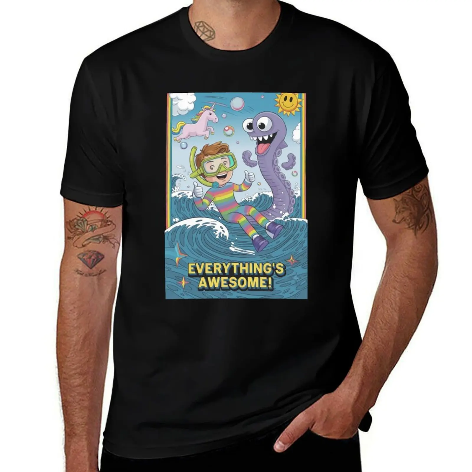 

Smiling Diver in Whimsical Ocean Adventure T-Shirt cheap stuff sweat cute tops mens graphic t-shirts
