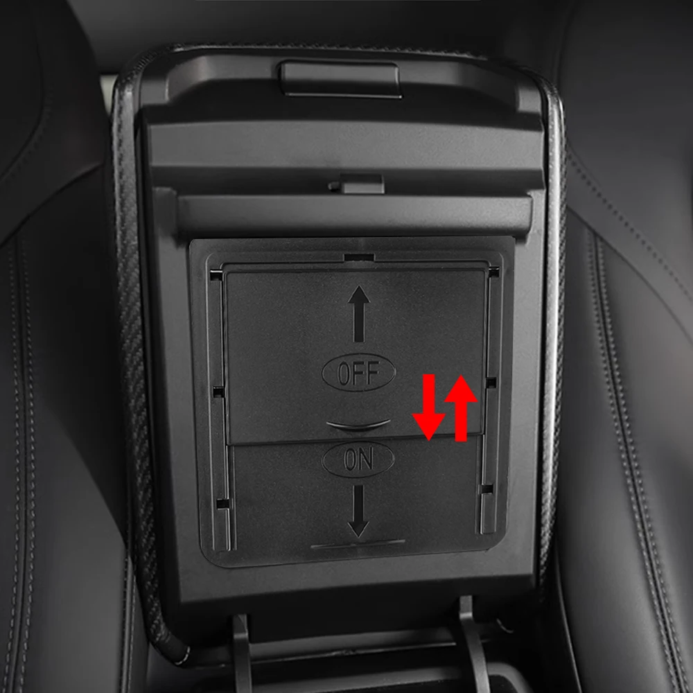 Car Hidden Storage Box for Tesla Model 3 Y Mode3 Modely Center Console Concealed Organizer Armrest Tray Interior Accessories
