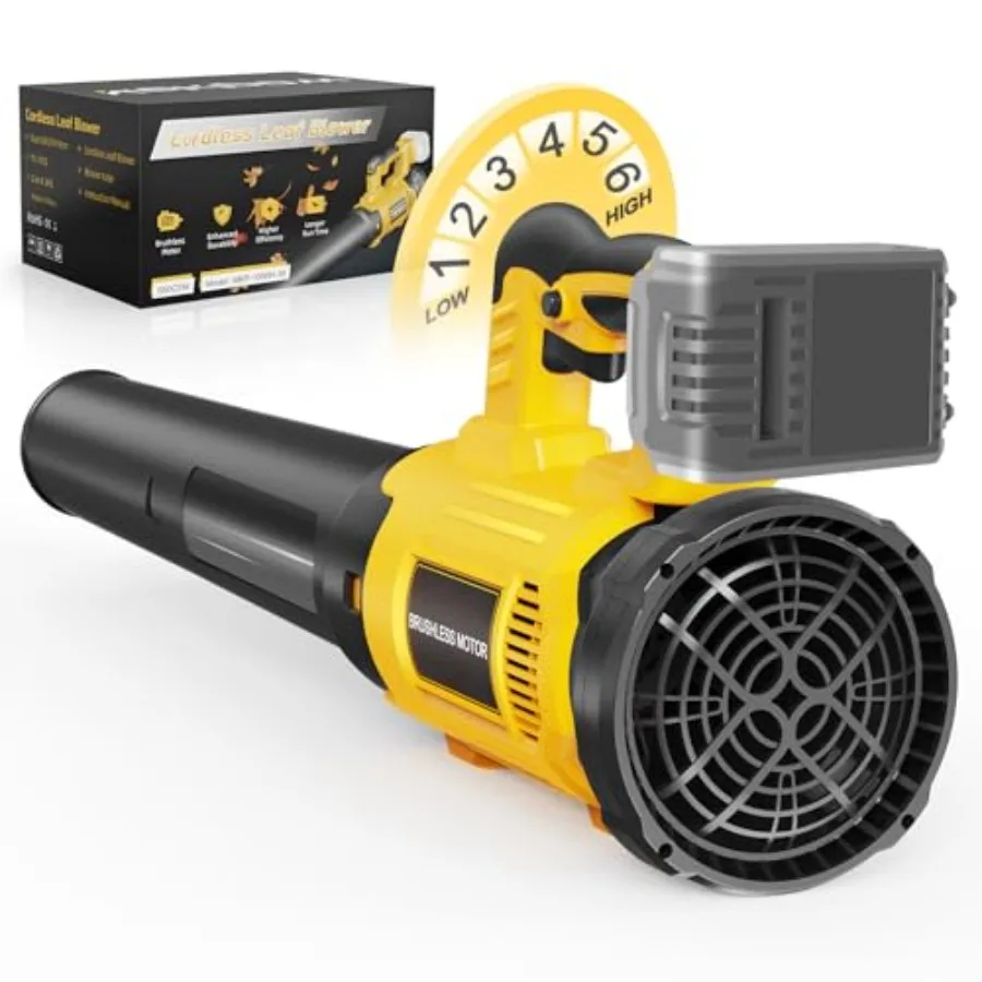 เครื่องเป่าลมไร้สาย เหมาะสำหรับเครื่องเป่าลมไฟฟ้าแบบมือถือ 650 CFM พร้อมมอเตอร์ไร้แปรงถ่าน อุปกรณ์ป้องกันในตัว ปรับความเร็วได้