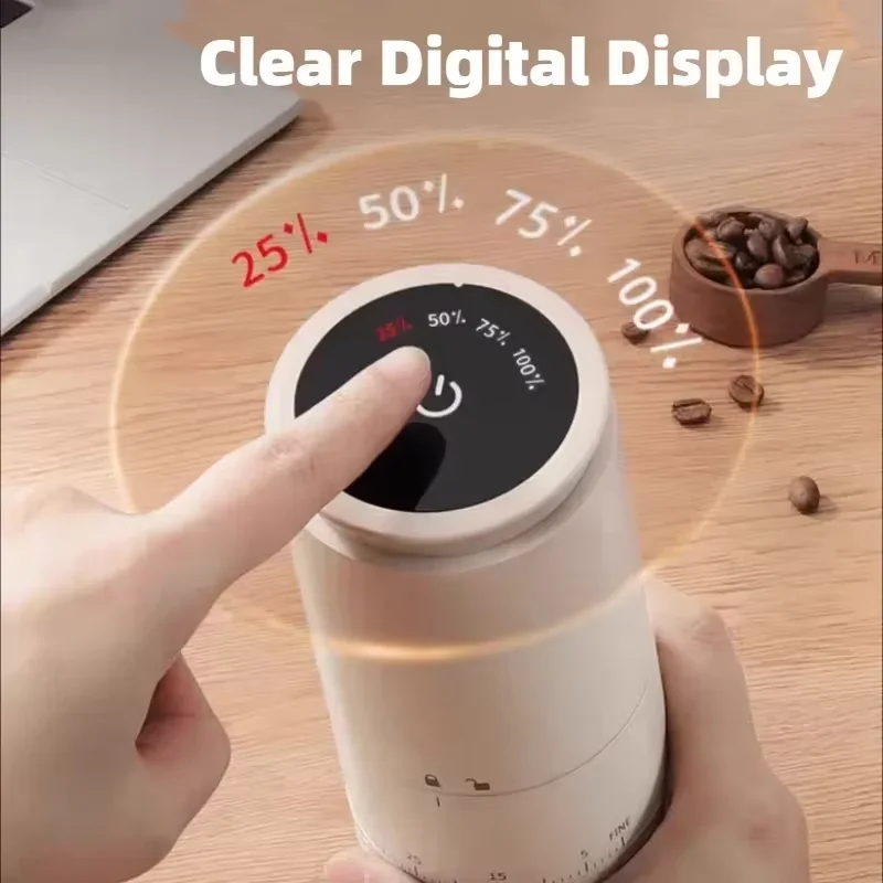 Automatic mini 38 levels adjustment drip hand coffee bean grinder digital smart coffee maker for travel