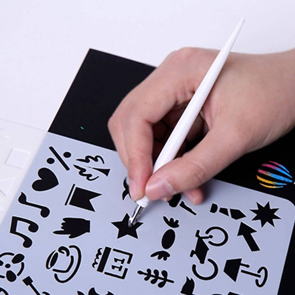 

18 Pcs Scratch Painting Pens Metal Tip Dual Tip Reusable Sticks Red Black White Scraping Drawing Art Tools DIY