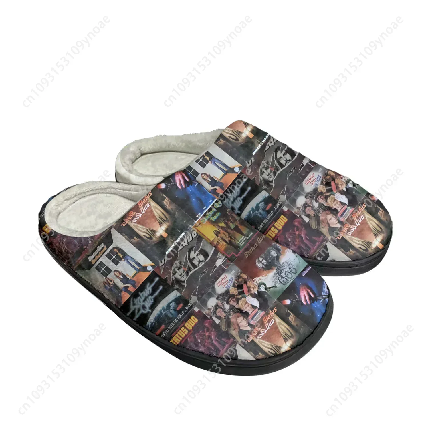 

Status Quo Rock Band Fashion Home Cotton Custom Slippers Mens Womens Sandals Plush Bedroom Casual Keep Warm Shoe Thermal Slipper
