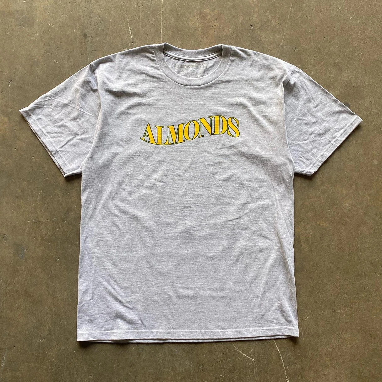 

Heavyweight 260g Pure Cotton Short Sleeve T-Shirt Letter Print Versatile Couple Tops Light Grey Color Small Chen Story Rich