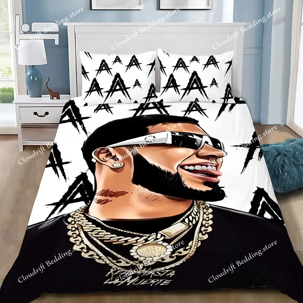 Anuel Aa Real Hasta La Muerte Bedding Set Boys Girls Twin Queen Size Duvet Cover Pillowcase Bed Kids Adult Home Textileextile